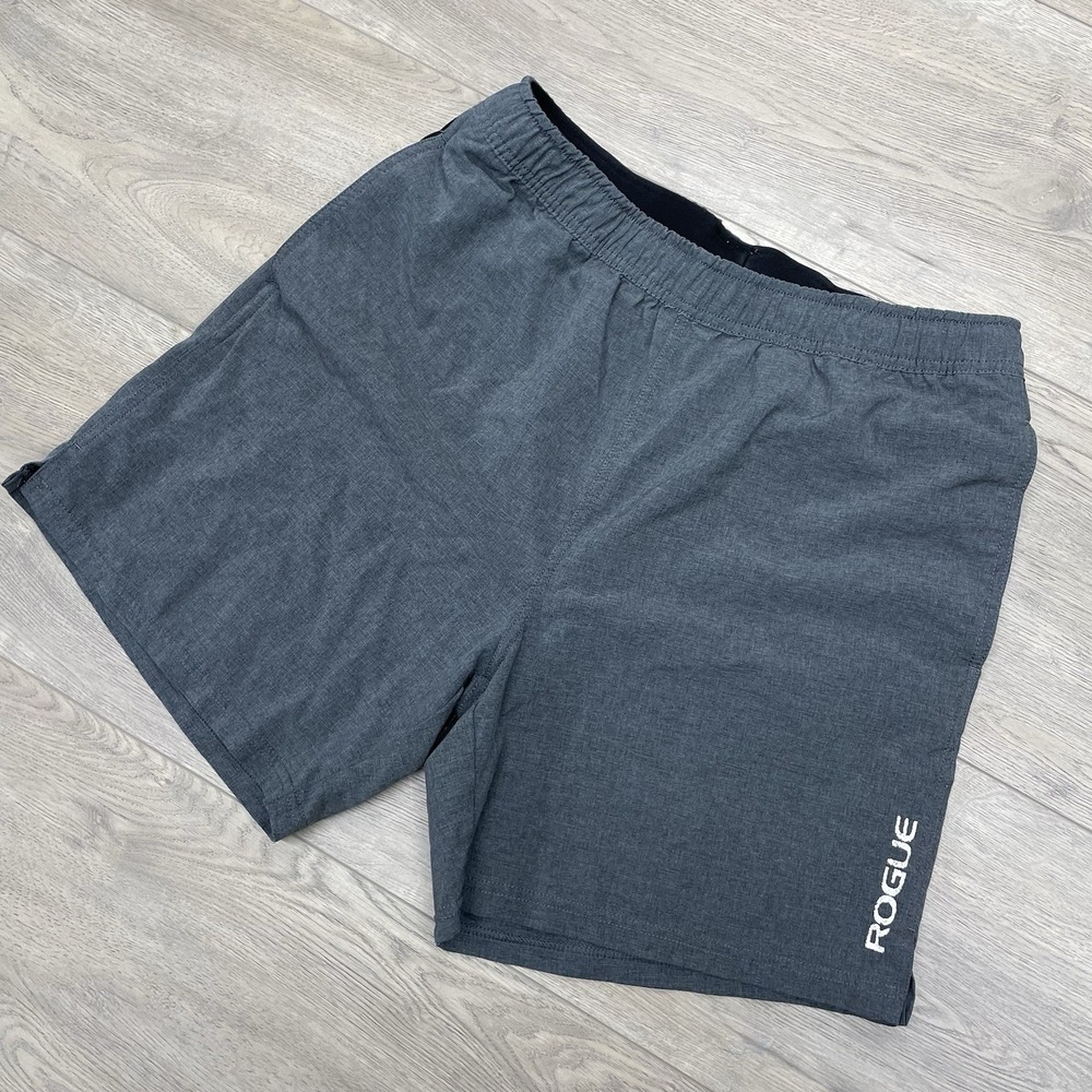Rogue Heather Gray Gym Shorts Men Sz L Gym Lift Run CrossFit